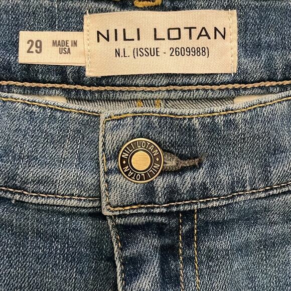 NILI LOTAN high waisted long denim shorts size 29 retails $350 new - Picture 7 of 14